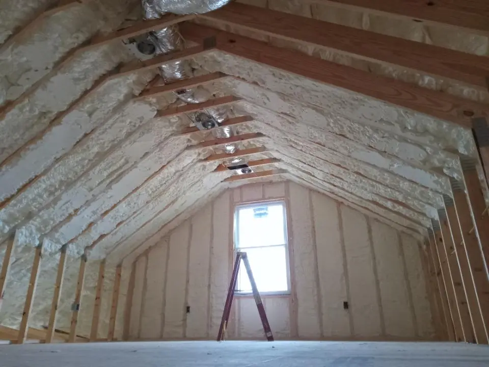 Spray foam roofing application for Crawl Space Insulation project in Westport